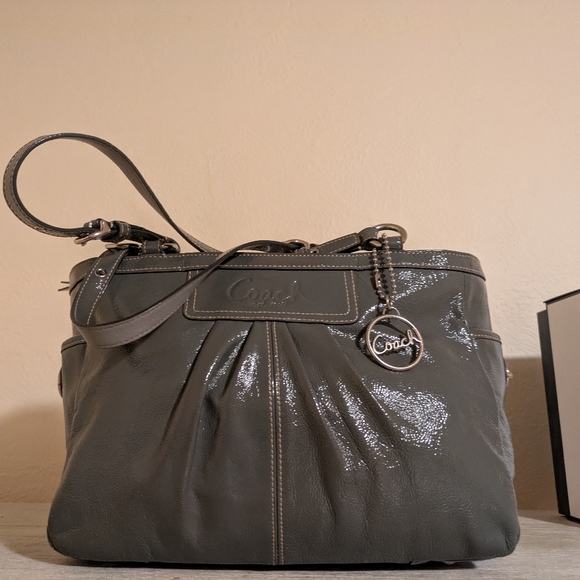 Coach Handbags - Coach Gallery Beautiful Tote Patent Leather Gray Bag Purse 13761 (M)
